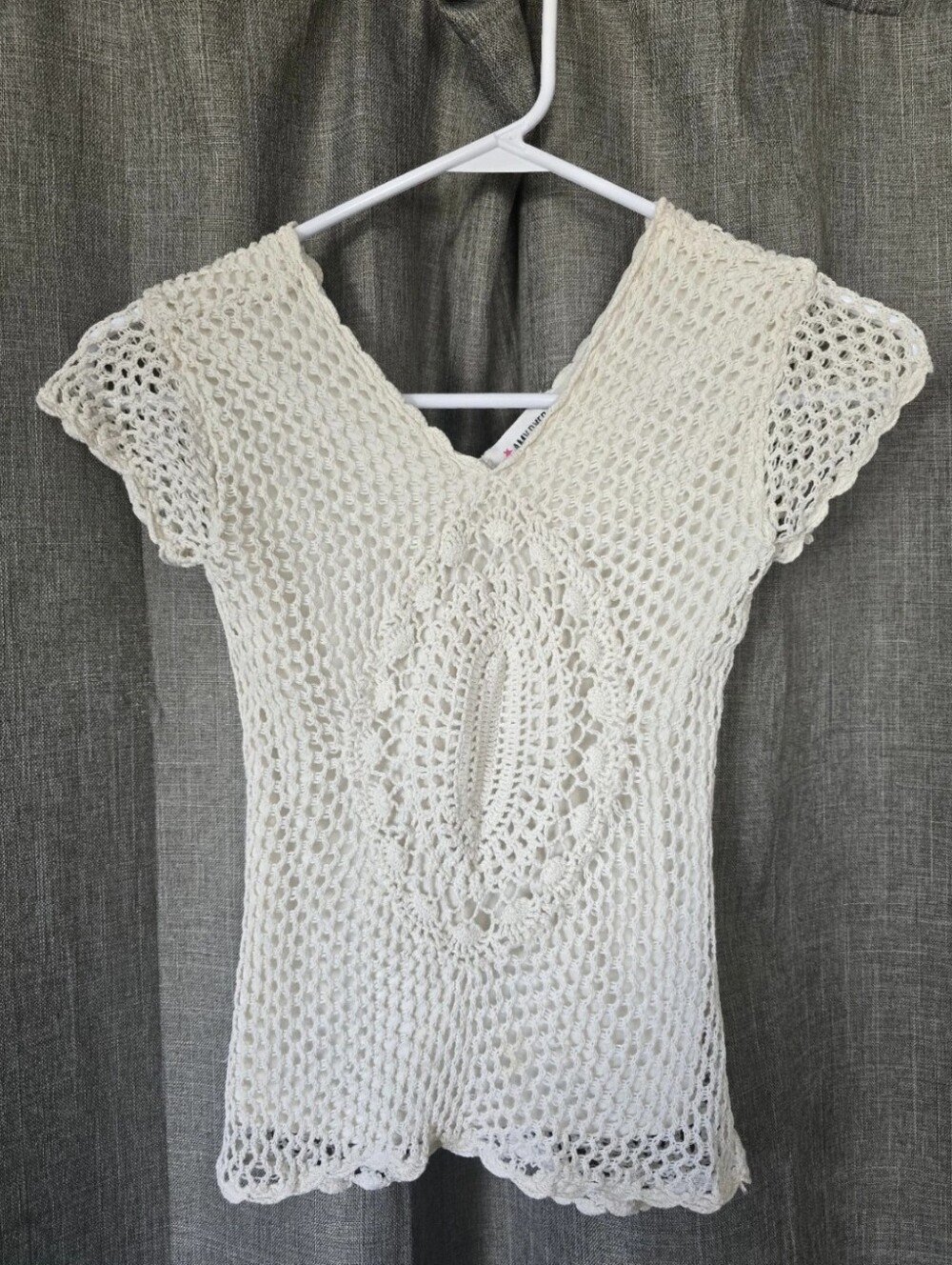 Amy Byer Vtg Y2k White Crochet Top Size Medium (Fits Like A Small) Fairy Cottage